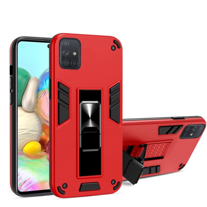 Hoesje Samsung Galaxy M51 Rood Zwart Hybride Met Verwijderbare Media