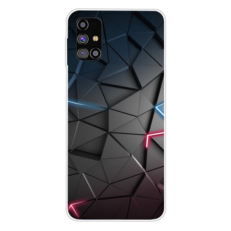 Hoesje Samsung Galaxy M51 Roze Grijs Flexibele Geometrie