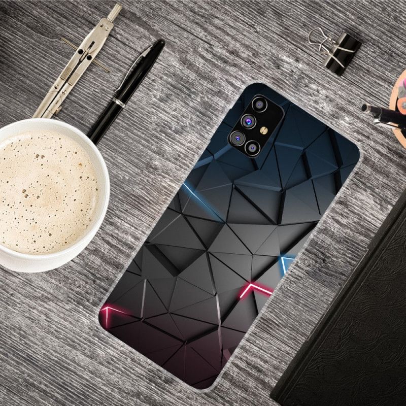 Hoesje Samsung Galaxy M51 Roze Grijs Flexibele Geometrie