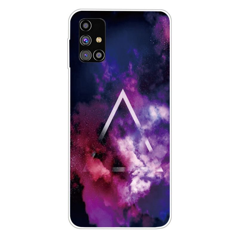 Hoesje Samsung Galaxy M51 Roze Grijs Flexibele Geometrie