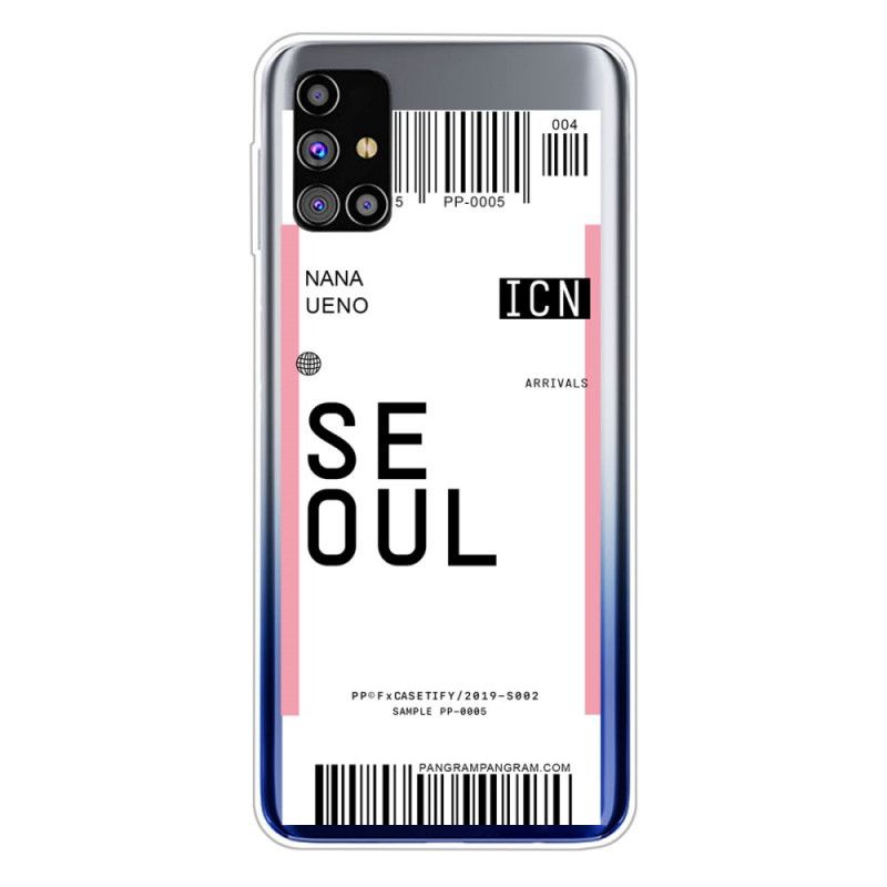 Hoesje Samsung Galaxy M51 Roze Magenta Instapkaart Naar Seoul