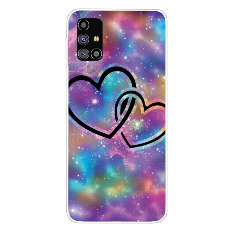 Hoesje Samsung Galaxy M51 Telefoonhoesje Geketende Harten