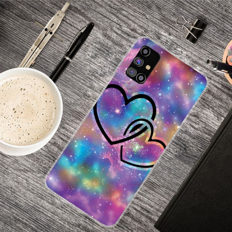 Hoesje Samsung Galaxy M51 Telefoonhoesje Geketende Harten