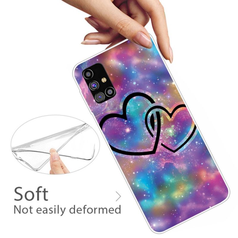 Hoesje Samsung Galaxy M51 Telefoonhoesje Geketende Harten