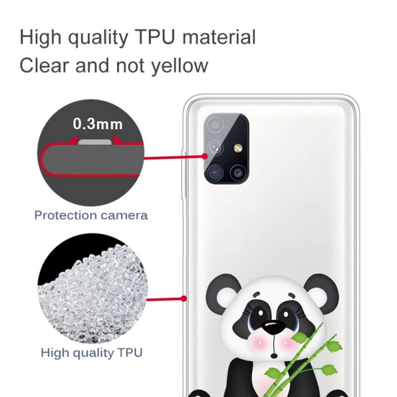 Hoesje Samsung Galaxy M51 Telefoonhoesje Transparante Droevige Panda