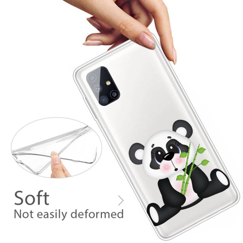 Hoesje Samsung Galaxy M51 Telefoonhoesje Transparante Droevige Panda