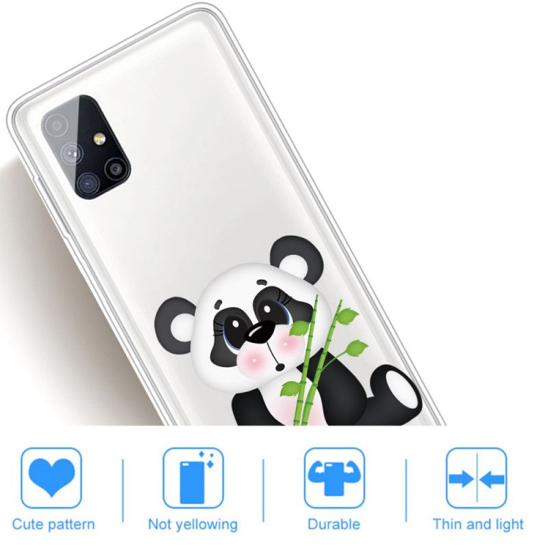 Hoesje Samsung Galaxy M51 Telefoonhoesje Transparante Droevige Panda