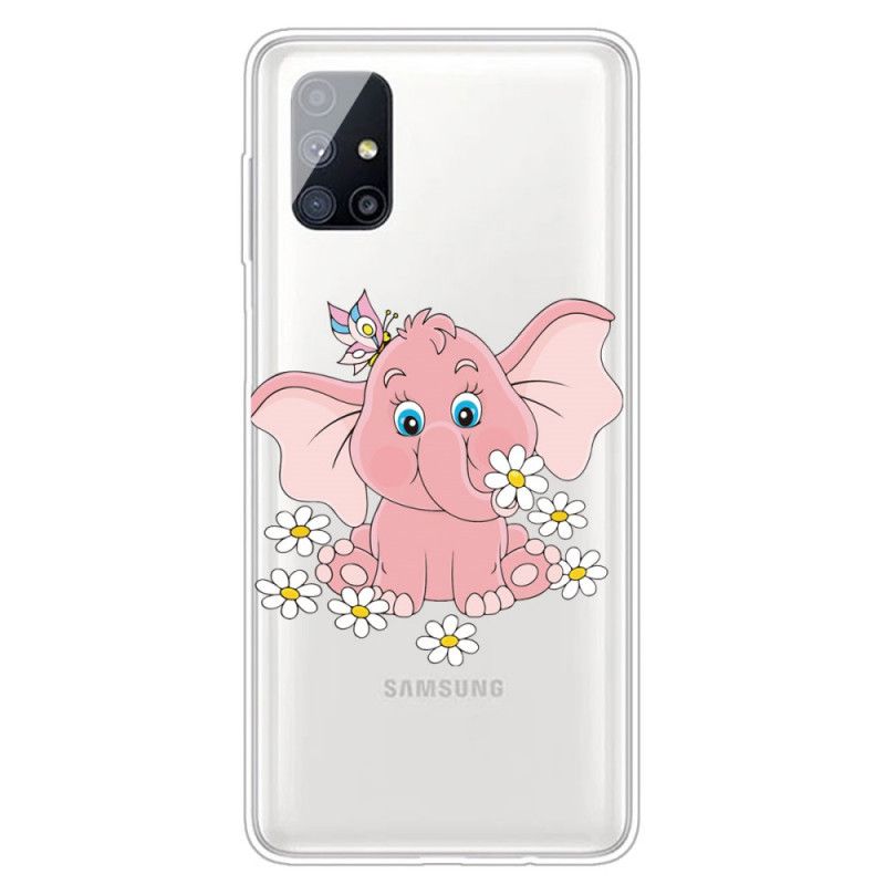 Hoesje Samsung Galaxy M51 Transparant Roze Olifant