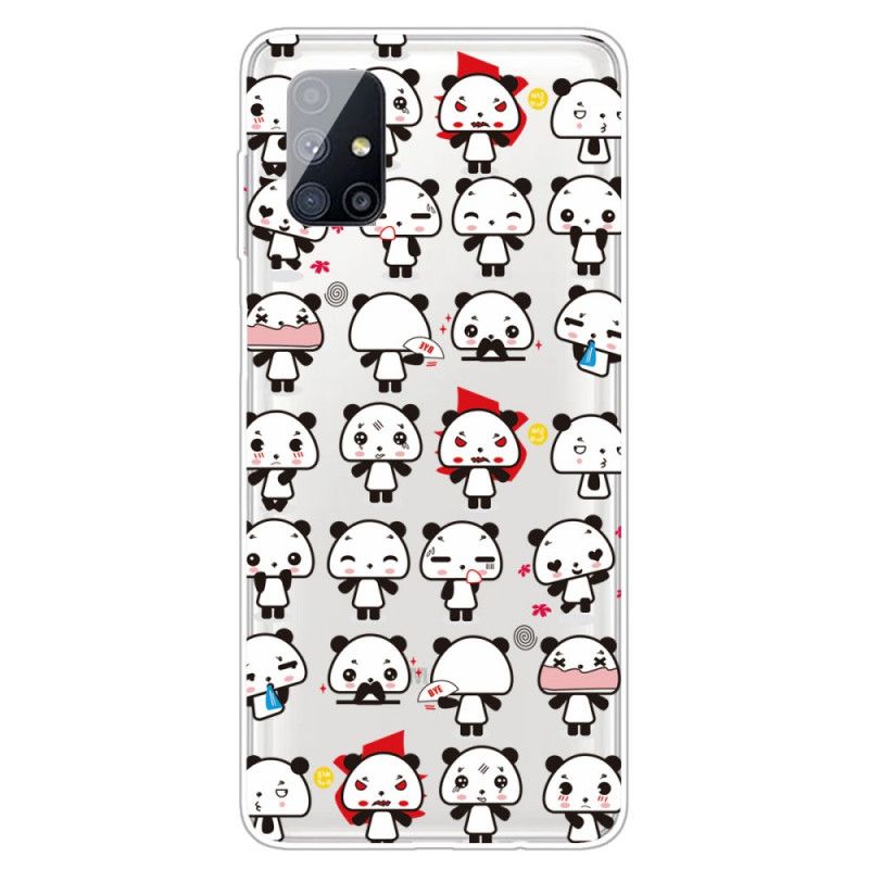 Hoesje Samsung Galaxy M51 Transparante Grappige Panda'S