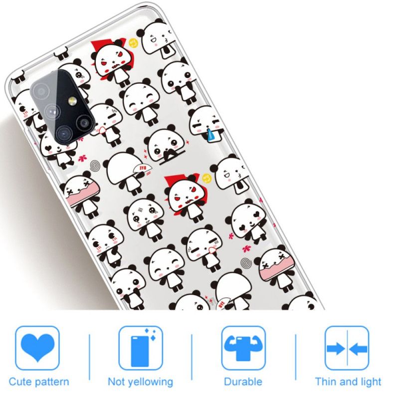 Hoesje Samsung Galaxy M51 Transparante Grappige Panda'S