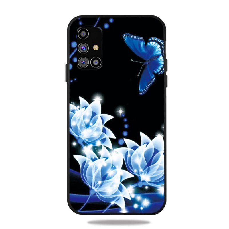 Hoesje voor Samsung Galaxy M51 Marineblauw Donkerblauw Vlinder 'S Nachts