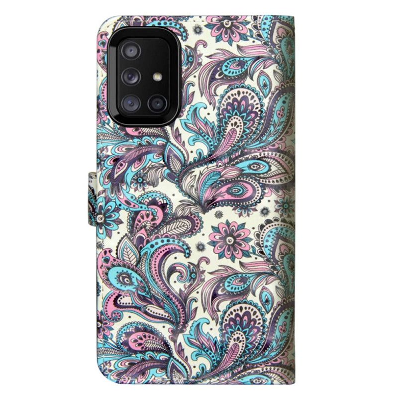 Leren Hoesje Samsung Galaxy M51 Bloemen Met Een Patroon