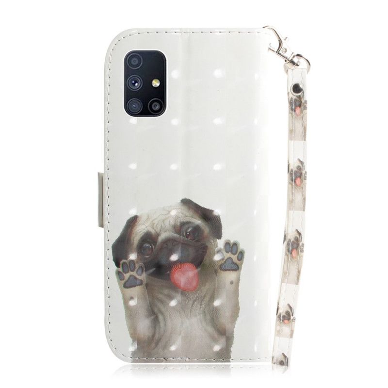 Leren Hoesje Samsung Galaxy M51 Hou Van Mijn Hond Met String