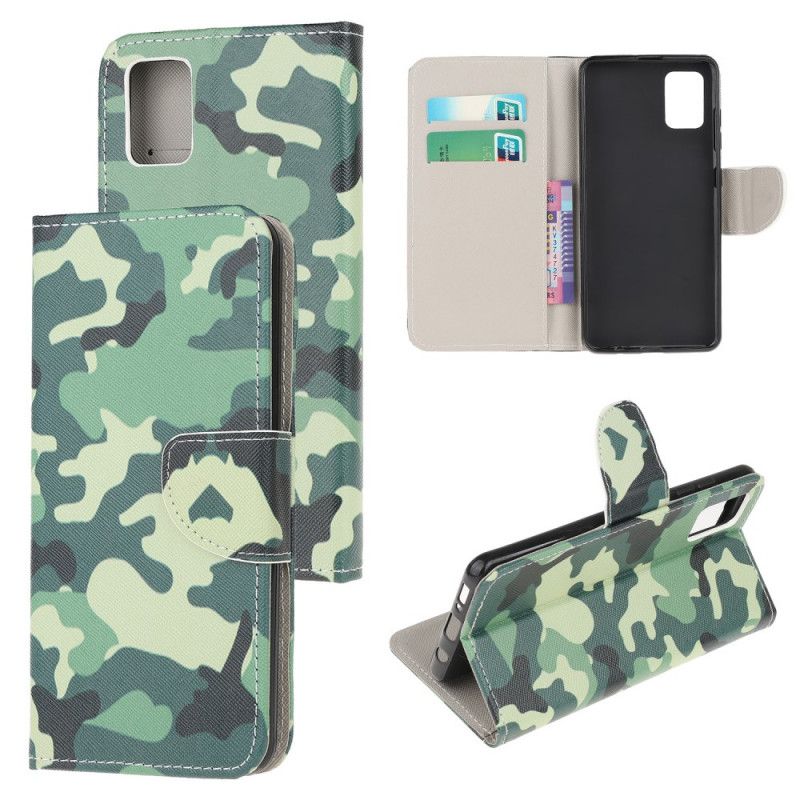 Leren Hoesje Samsung Galaxy M51 Militaire Camouflage