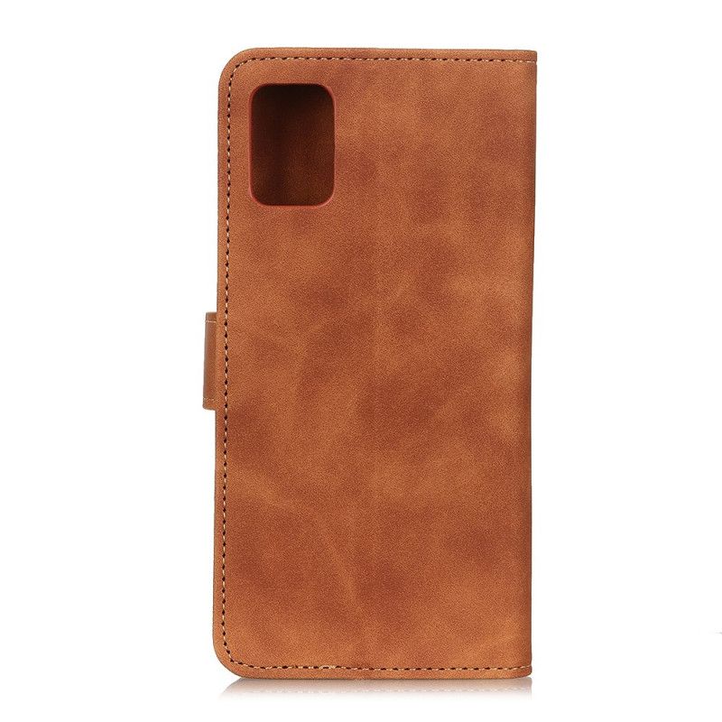 Leren Hoesje Samsung Galaxy M51 Rood Zwart Vintage Khazneh Leereffect