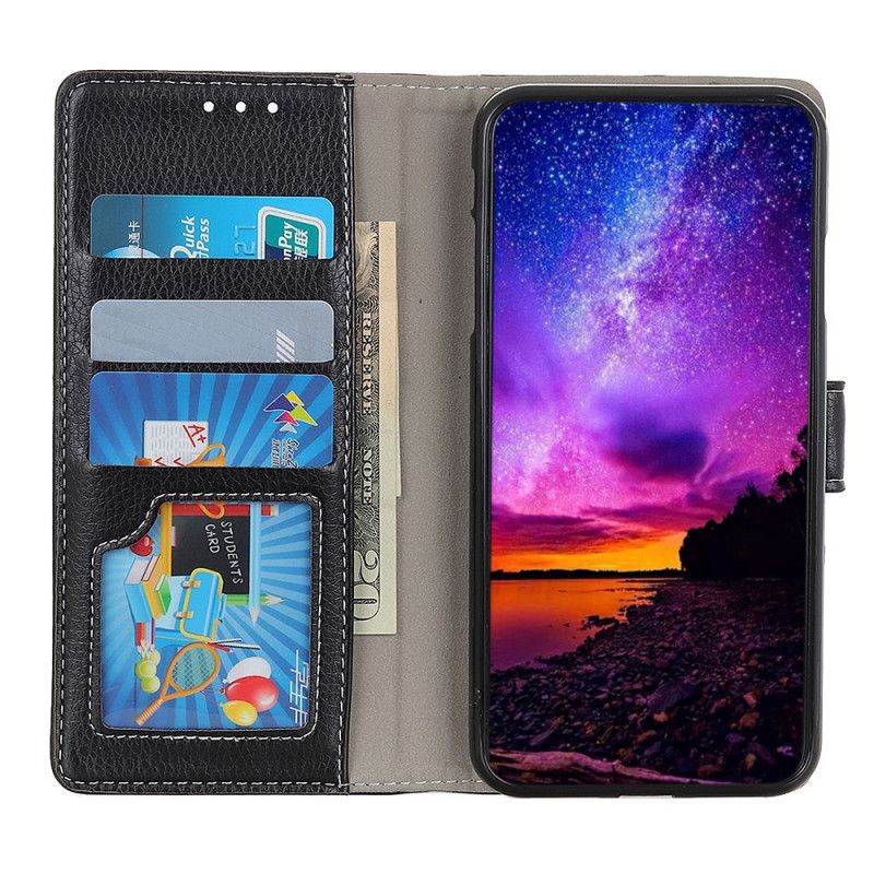 Leren Hoesje Samsung Galaxy M51 Wit Zwart Retro Imitatieleren Stiksels