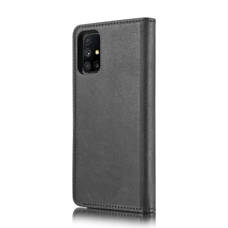 Leren Hoesje voor Samsung Galaxy M51 Grijs Zwart Dg. Afneembare Case