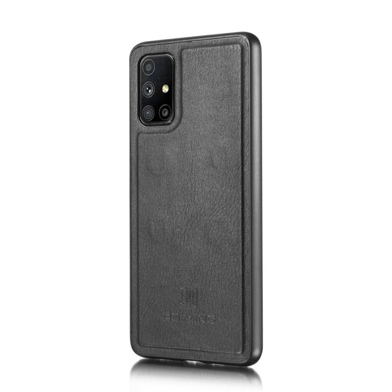 Leren Hoesje voor Samsung Galaxy M51 Grijs Zwart Dg. Afneembare Case