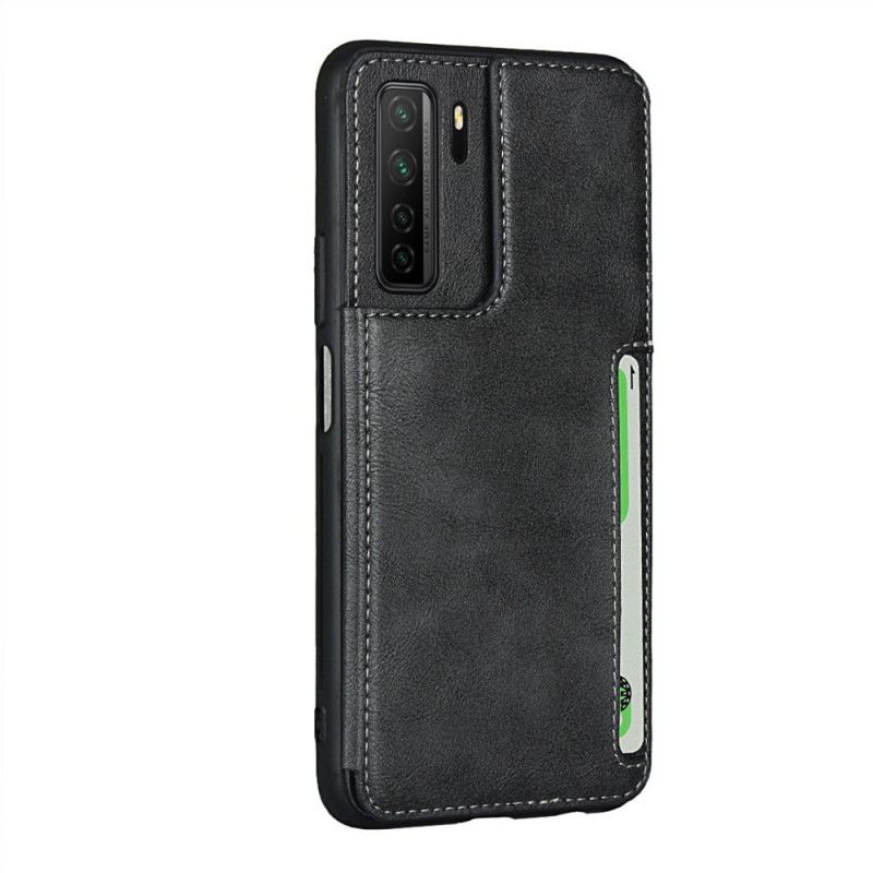 Case Hoesje Huawei P40 Lite 5G Grijs Zwart Telefoonhoesje Kaarthouder En Lanyard