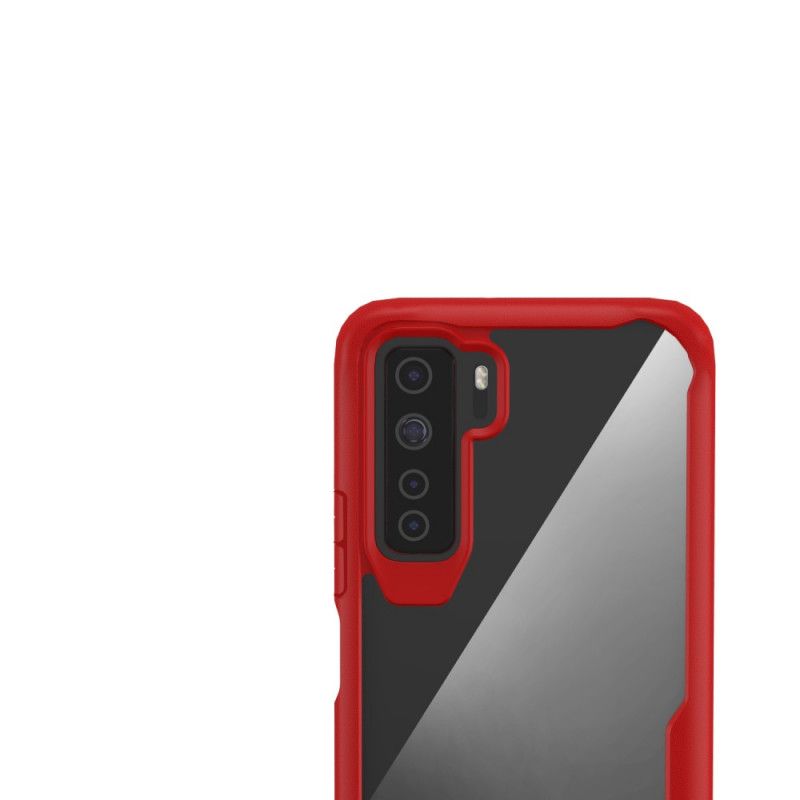 Case Hoesje Huawei P40 Lite 5G Rood Telefoonhoesje Hybride Afgeschuinde Rand