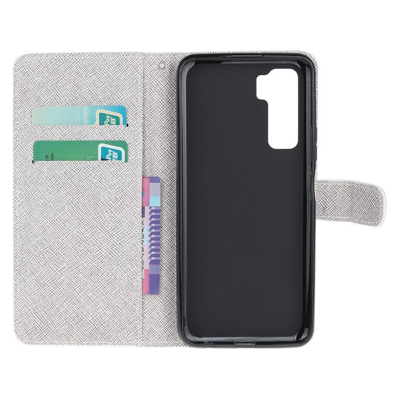 Cover Folio-hoesje Huawei P40 Lite 5G Telefoonhoesje Veer Met String