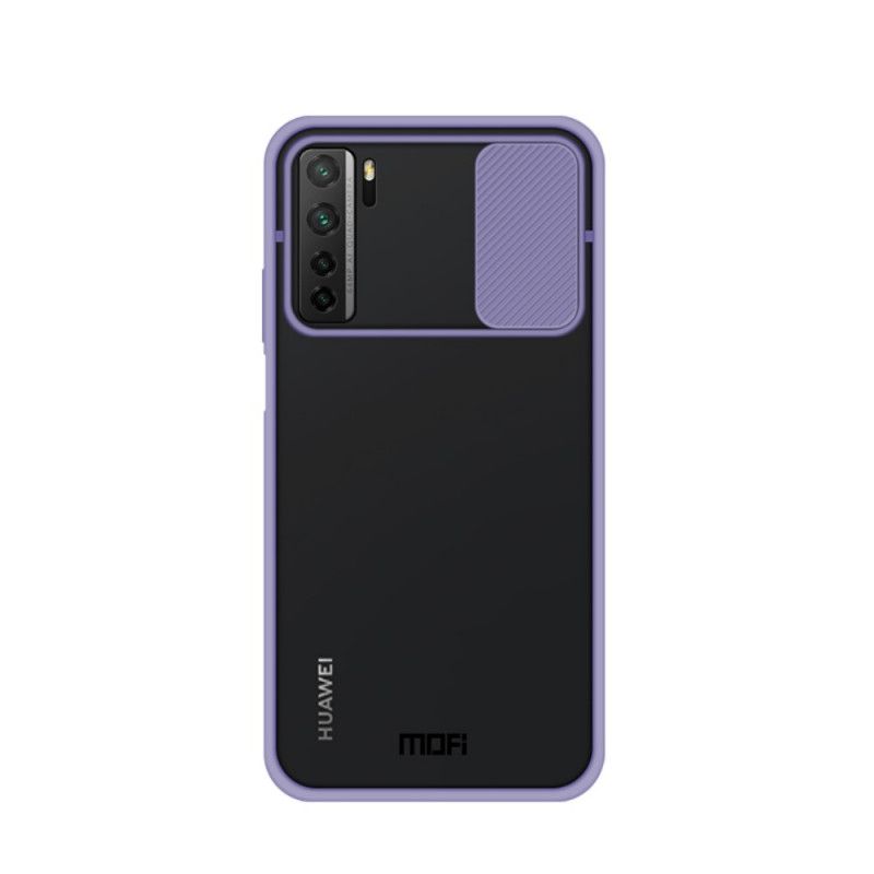 Cover Hoesje Huawei P40 Lite 5G Rood Zwart Telefoonhoesje Camshield Gekleurde Mofi-Randen