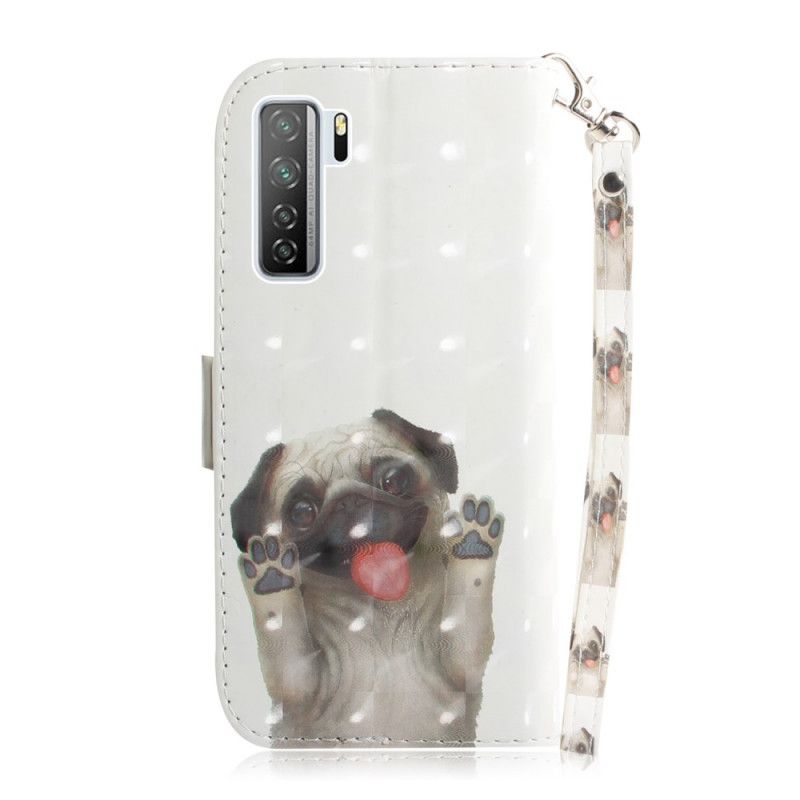 Flip Case Leren Huawei P40 Lite 5G Hou Van Mijn Hond Met String