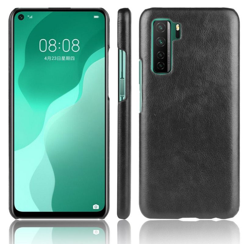 Hoesje Huawei P40 Lite 5G Grijs Zwart Prestatie Lychee Leereffect