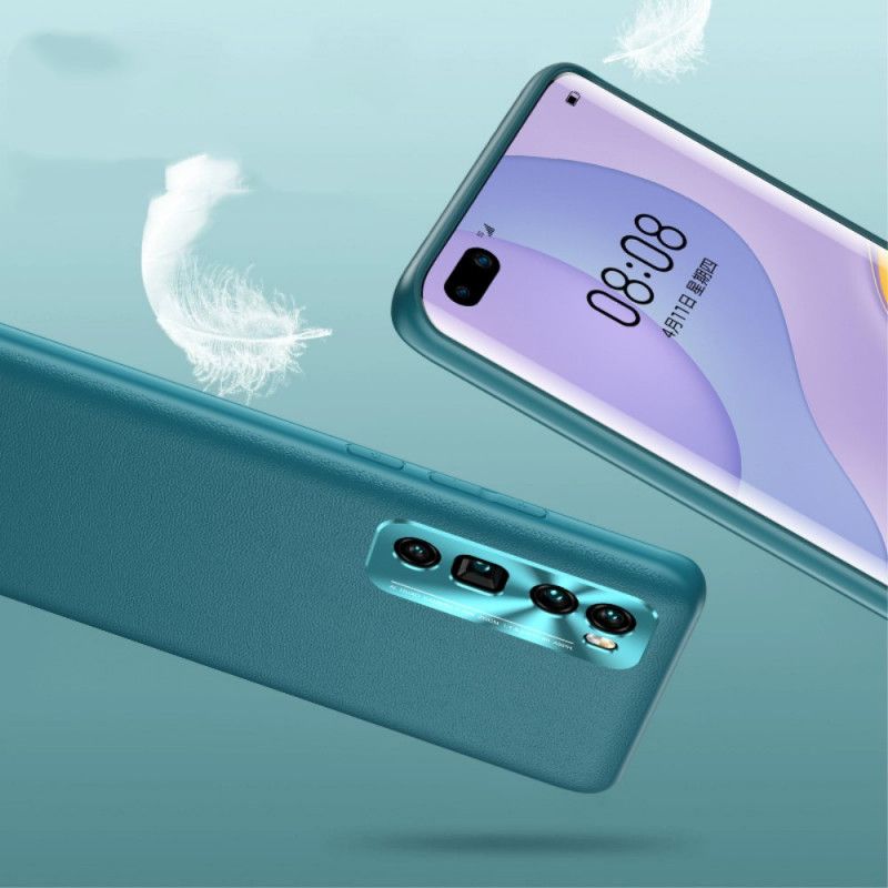 Hoesje Huawei P40 Lite 5G Oranje Zwart Kleur Leerstijl