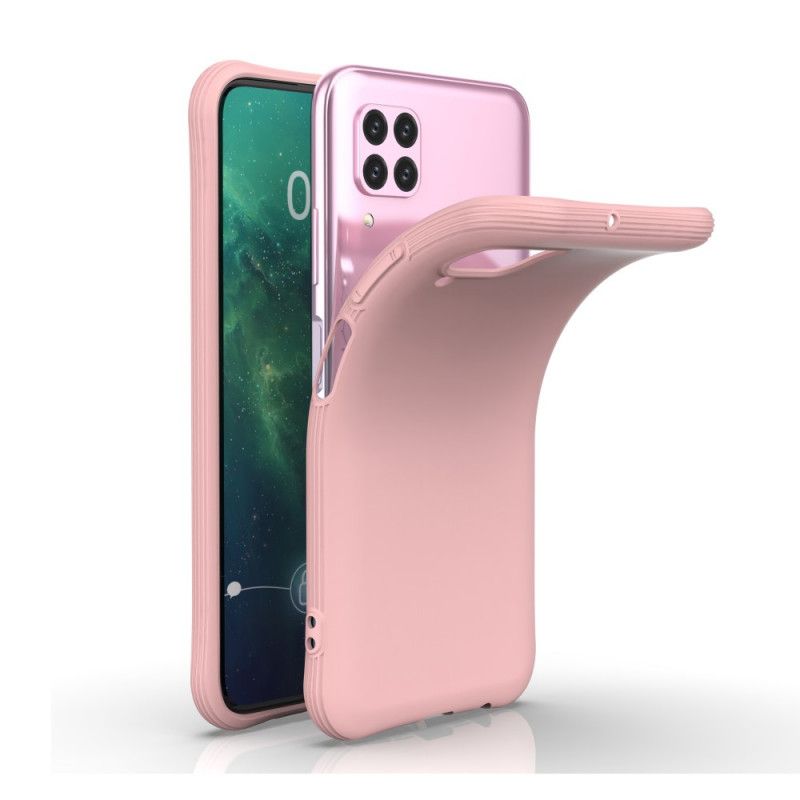 Hoesje voor Huawei P40 Lite 5G Roze Zwart Mat Siliconen