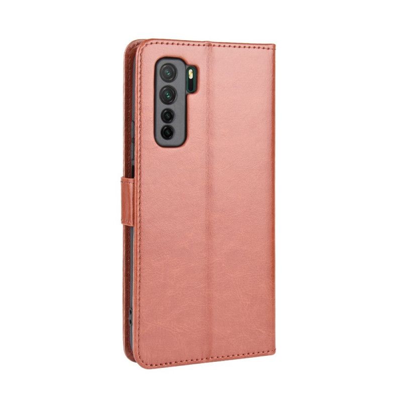 Leren Hoesje Huawei P40 Lite 5G Rood Zwart Flitsend Kunstleer