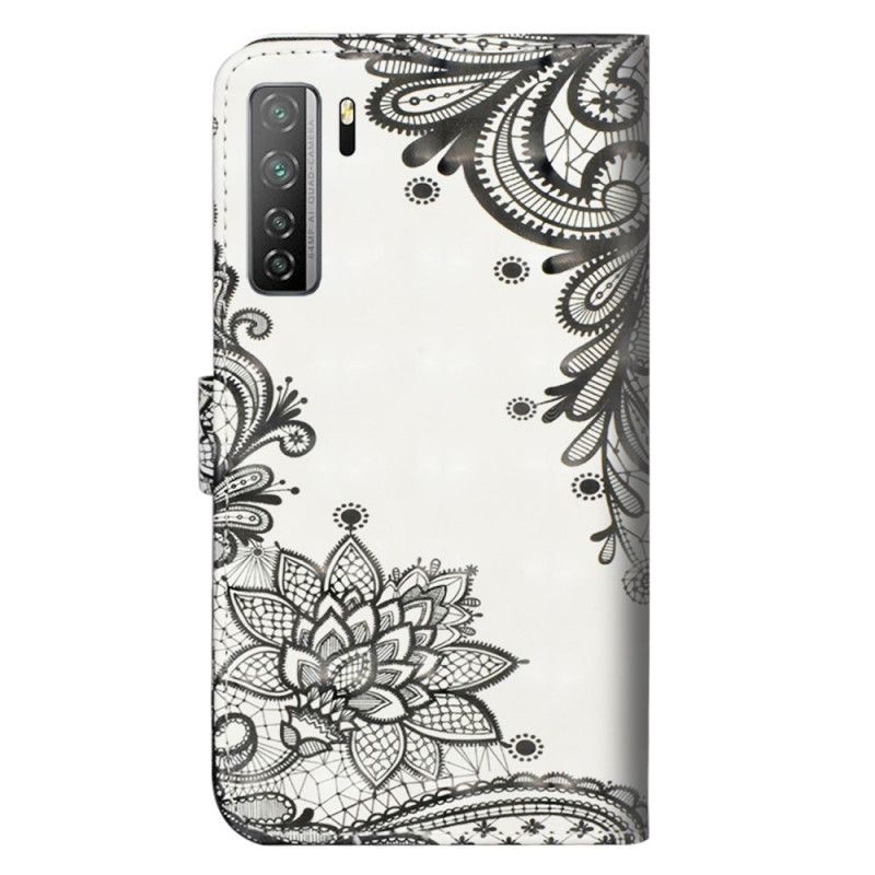 Leren Hoesje Huawei P40 Lite 5G Telefoonhoesje Chique Kant