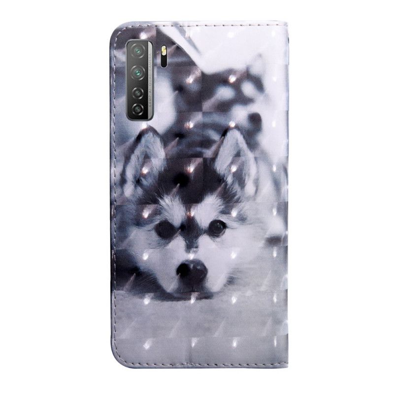 Leren Hoesje Huawei P40 Lite 5G Wolf Met String