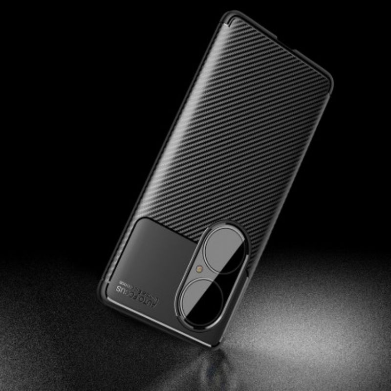 Case Hoesje Huawei P50 Telefoonhoesje Flexibele Koolstofvezeltextuur