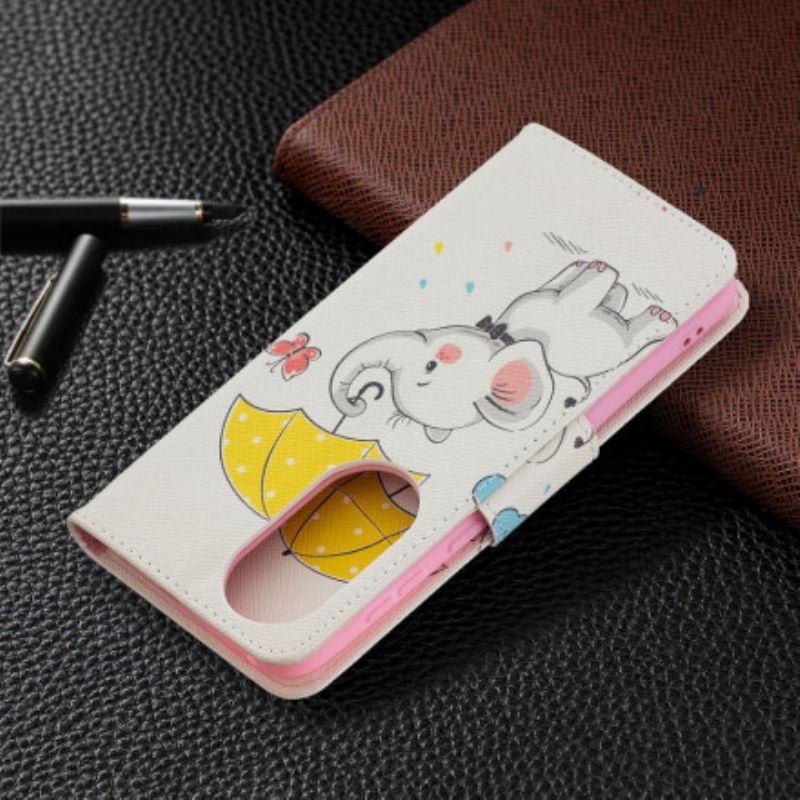 Folio-hoesje Huawei P50 Telefoonhoesje Baby Olifant