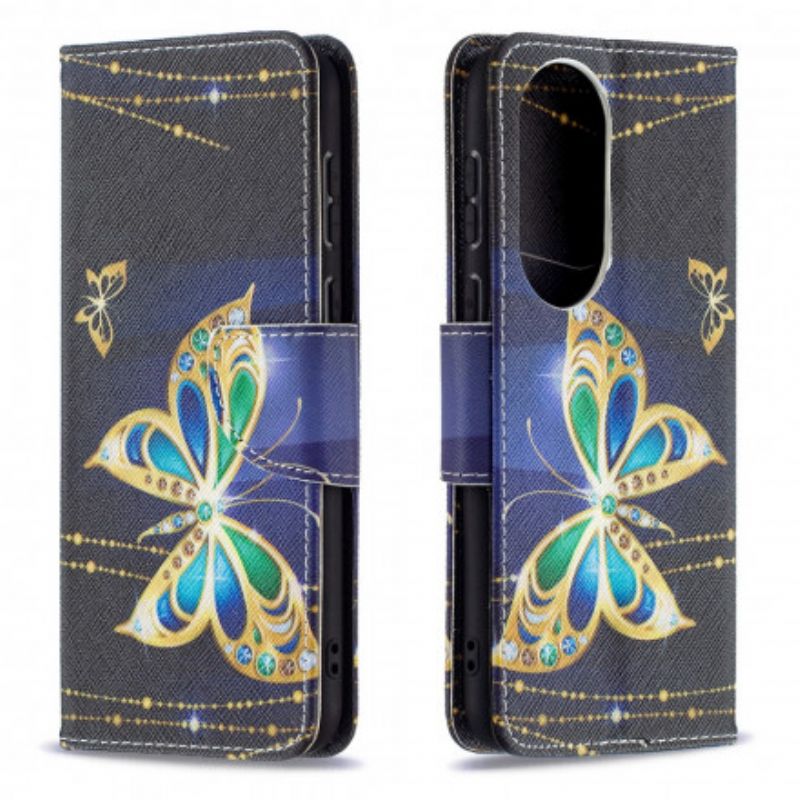 Folio-hoesje Huawei P50 Telefoonhoesje Magische Vlinder