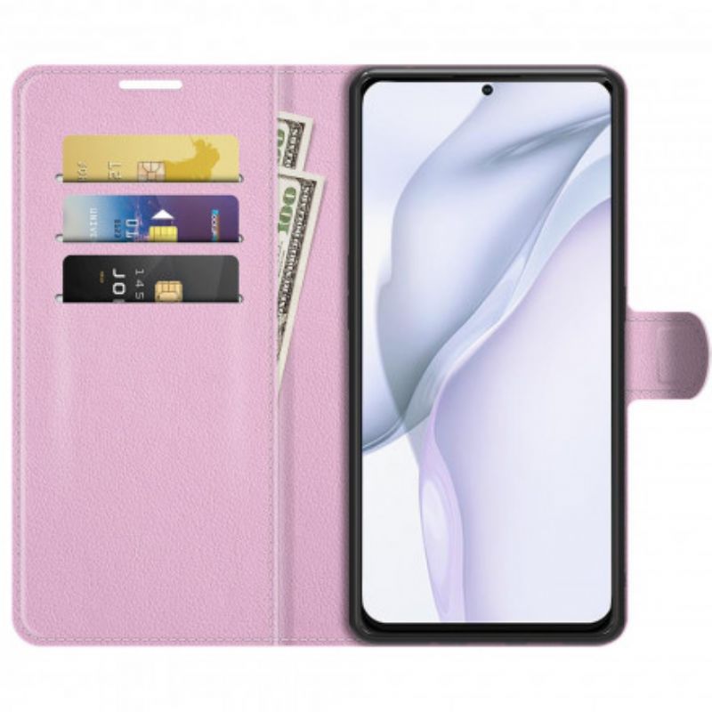 Leren Hoesje Huawei P50 Klassieke Litchi-leerstijl