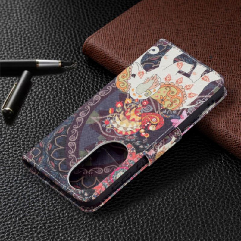 Leren Hoesje Voor Huawei P50 Stammenolifant