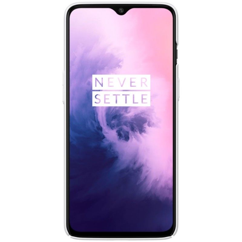 Case Hoesje OnePlus 7 Wit Zwart Telefoonhoesje Stijve Frosted Nillkin