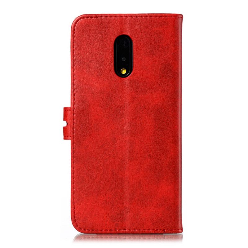 Cover Folio-hoesje OnePlus 7 Rood Grijs Telefoonhoesje Kitten