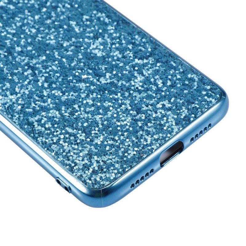 Hoesje OnePlus 7 Rood Zwart Premium Glitter