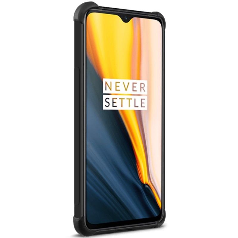 Hoesje voor OnePlus 7 Grijs Zwart Flexibele Siliconen Met Imak-Schermfolie