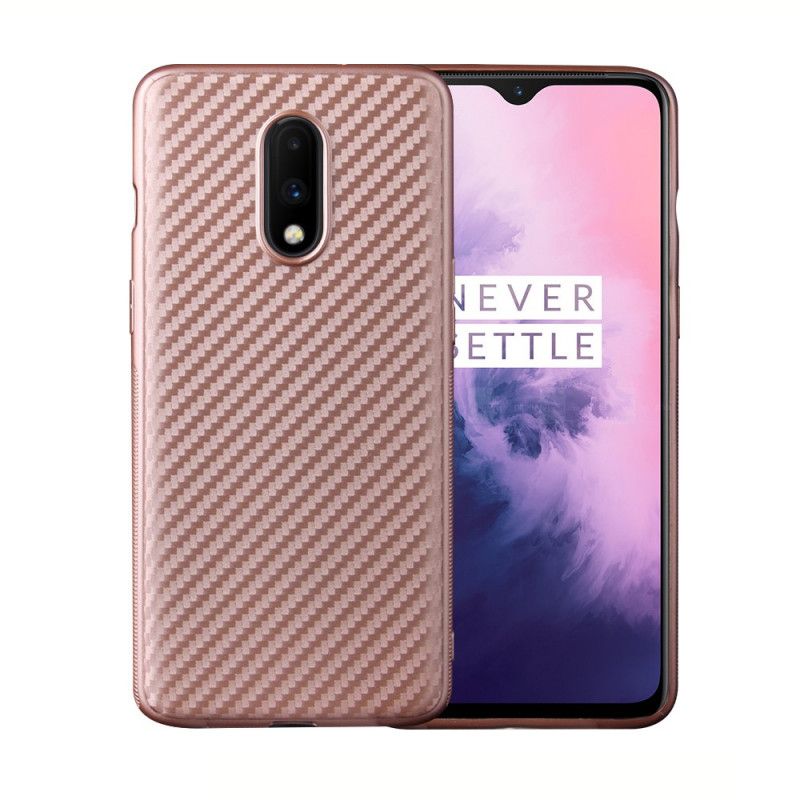 Hoesje voor OnePlus 7 Zwart Magische Koolstofvezel