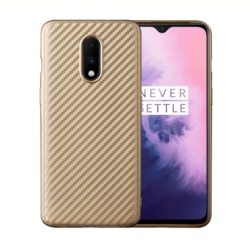 Hoesje voor OnePlus 7 Zwart Magische Koolstofvezel