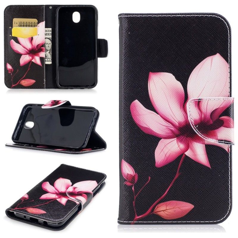 Cover Folio-hoesje Samsung Galaxy J7 2017 Telefoonhoesje Roze Bloem