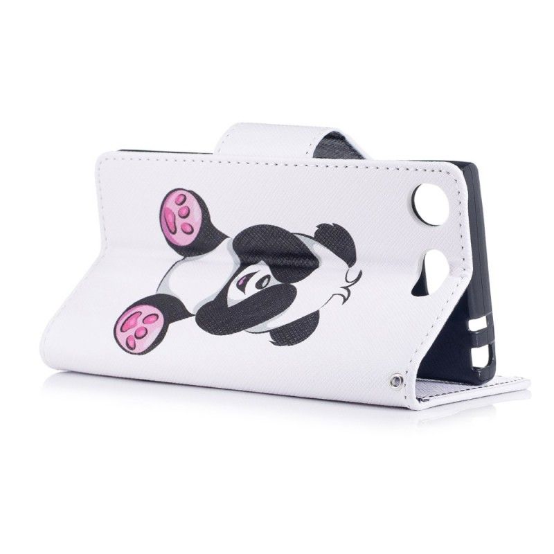 Flip Case Leren Sony Xperia XZ1 Compact Leuke Panda