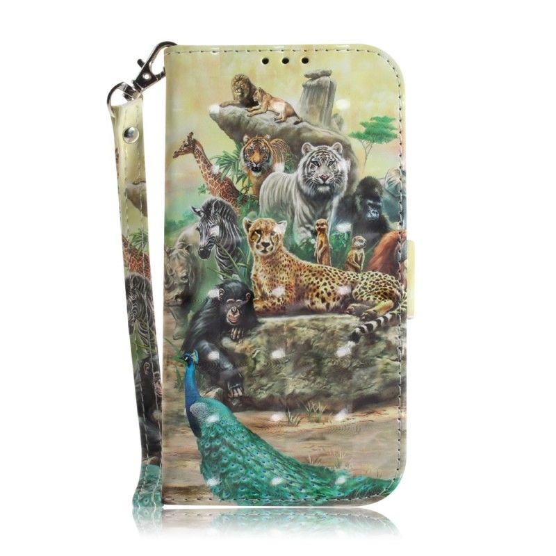 Bescherming Hoesje Huawei P30 Lite Telefoonhoesje String Safari Dieren