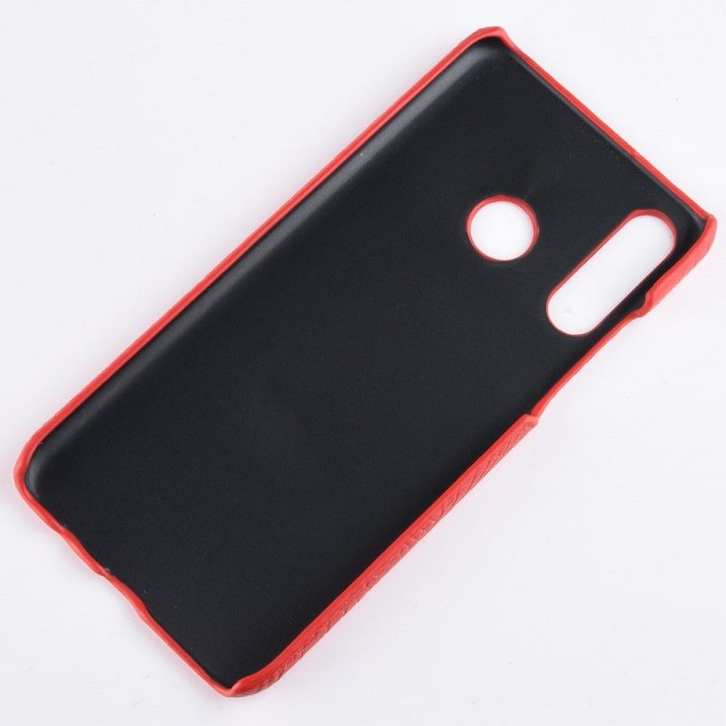 Case Hoesje Huawei P30 Lite Rood Zwart Telefoonhoesje Krokodillenhuideffect