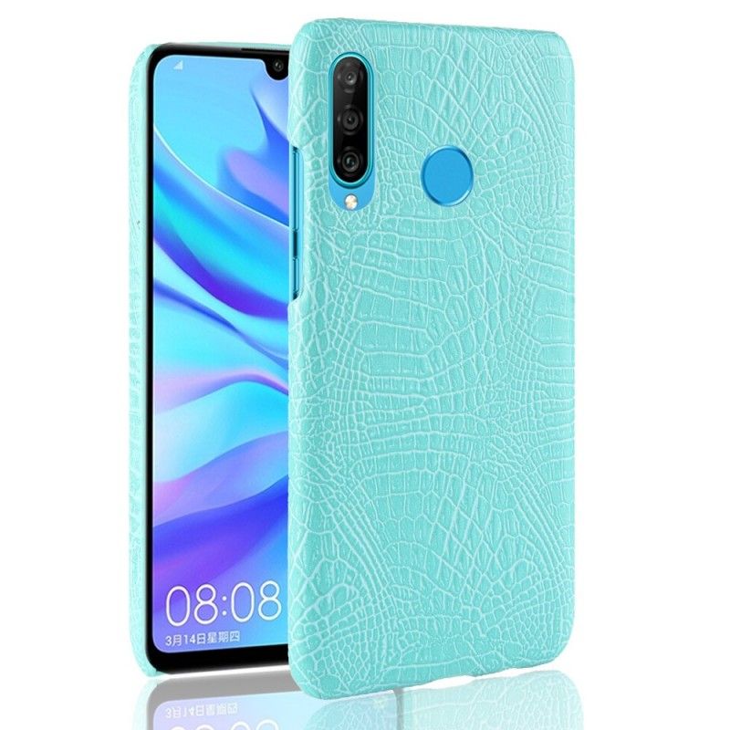 Case Hoesje Huawei P30 Lite Rood Zwart Telefoonhoesje Krokodillenhuideffect