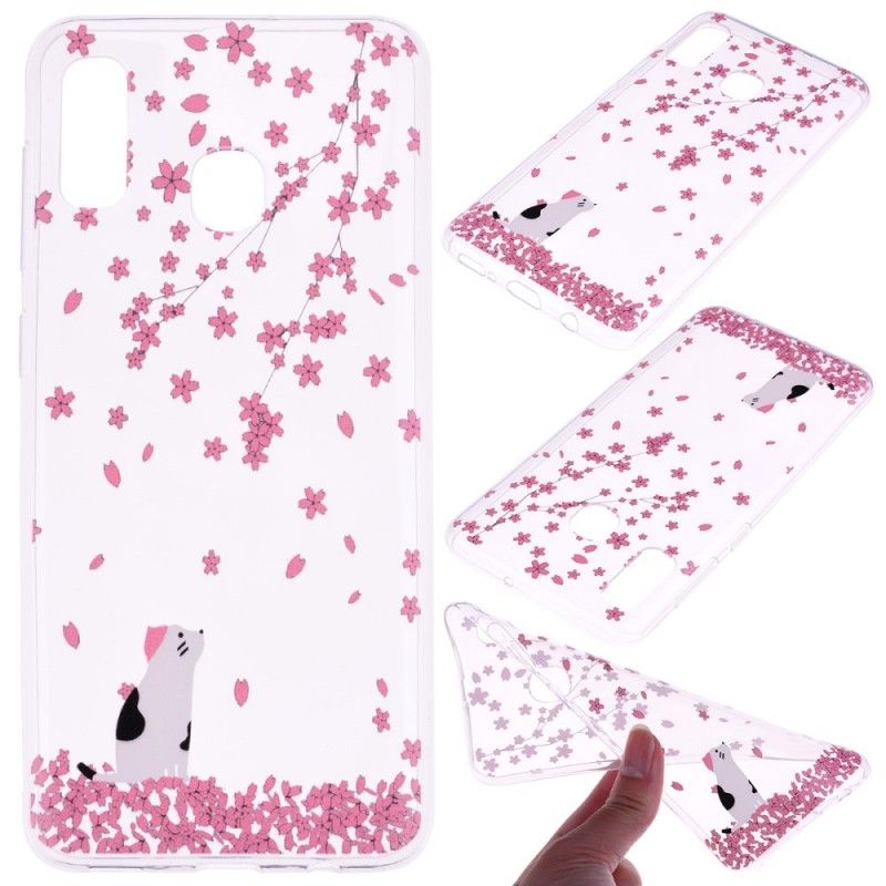 Case Hoesje Huawei P30 Lite Telefoonhoesje Bloemblaadjes En Kat